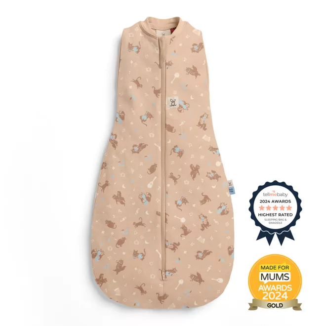 ergoPouch Cocoon Melody 2 az 1-ben Organikus Pamut Pólya és Hálózsák, 0–3 Hónap, 3-6kg, 0,2TOG