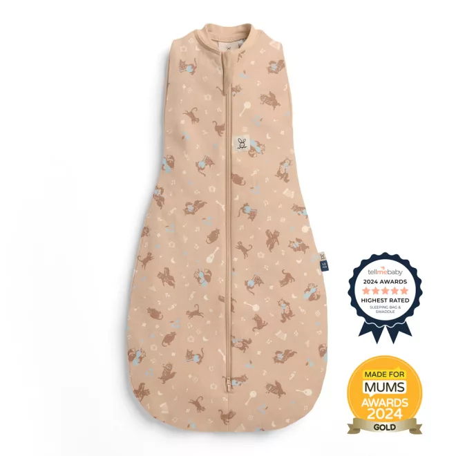 ergoPouch Cocoon Melody 2 az 1-ben Organikus Pamut Pólya és Hálózsák, 0–3 Hónap, 3-6kg, 1,0TOG