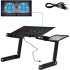 Timeless Tools 17" Univerzális Laptoptartó Állítható Dupla Hűtőventilátorral Egértartó Tálcával Fekete (LP-CA034-01)