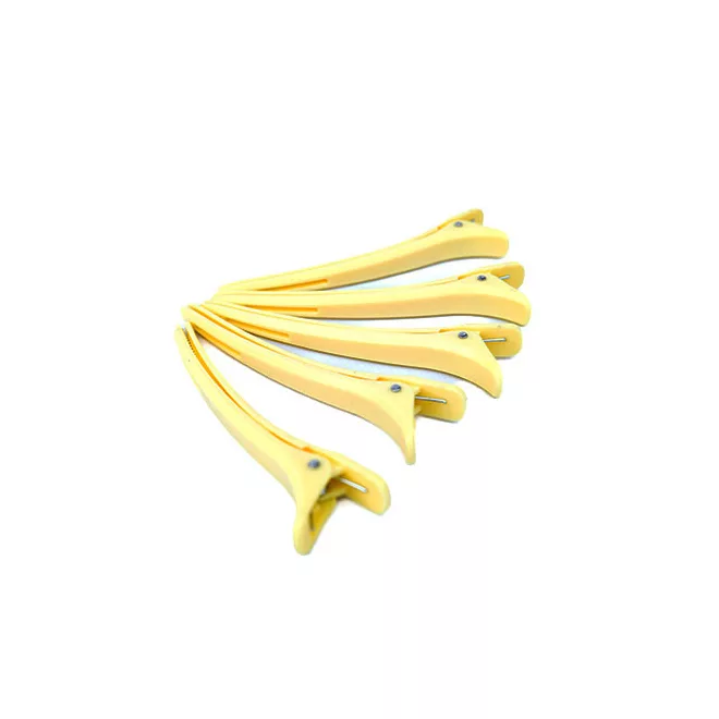 BellaHair Professzionális Sárga Hajelválasztó Csipesz 12cm 1db - Póthaj Felhelyezéshez, Hajfestéshez és Precíz Hajformázáshoz