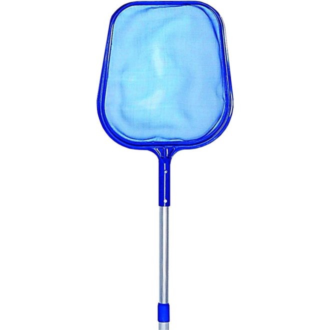 Basic Fölöző Háló Teleszkópos Alumínium Nyéllel - Kék Színű Levélszedő Medencékhez, Könnyű és Praktikus Tisztítás