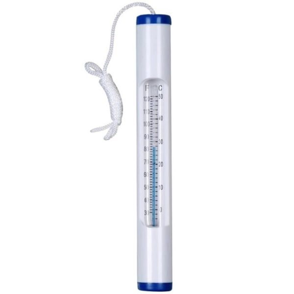 Medence Hőmérő Deluxe 15x2.5cm - Úszó Vízihőmérő Húzózsinórral, Celsius és Fahrenheit Skálával, Egyszerű és Letisztult Kivitel (599572250898)