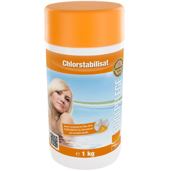 Steinbach Aquacorrect Klórstabilizátor 1kg - Chlorestabilisat Medencékhez, Hosszabb Klórhatás UV Védelem Mellett, Hatékony Klórhasználat Napfényes Időben
