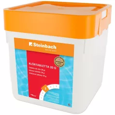   Steinbach Aquacorrect Chloretabs 20g Klórtabletta 5kg - 56% Hatóanyag Tartalmú Medence Fertőtlenítő Tabletta Lassú Oldódású Vízkezeléshez