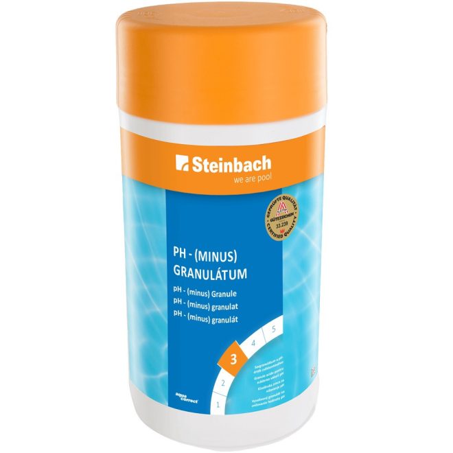 Steinbach Aquacorrect pH Mínusz Granulátum 1.5kg - pH Érték Csökkentő Medencevegyszer Precíz Vízkezeléshez, Hatékonyan Semlegesíti a Lúgos Víz Hatását