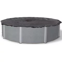   Deluxe PE Téli Védőtakaró Kerek Fémpalástos Medencéhez D4.5m - Fekete Színű Erős Fedés UV- és Fagyálló Kivitelben Őszi-Téli Medencevédelemhez