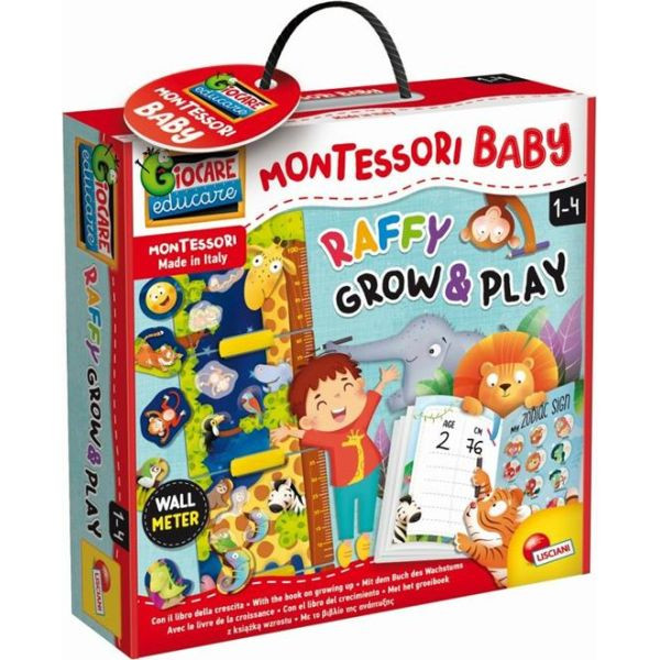 Montessori Baby Zsiráfos Magasságmérő Játékkal