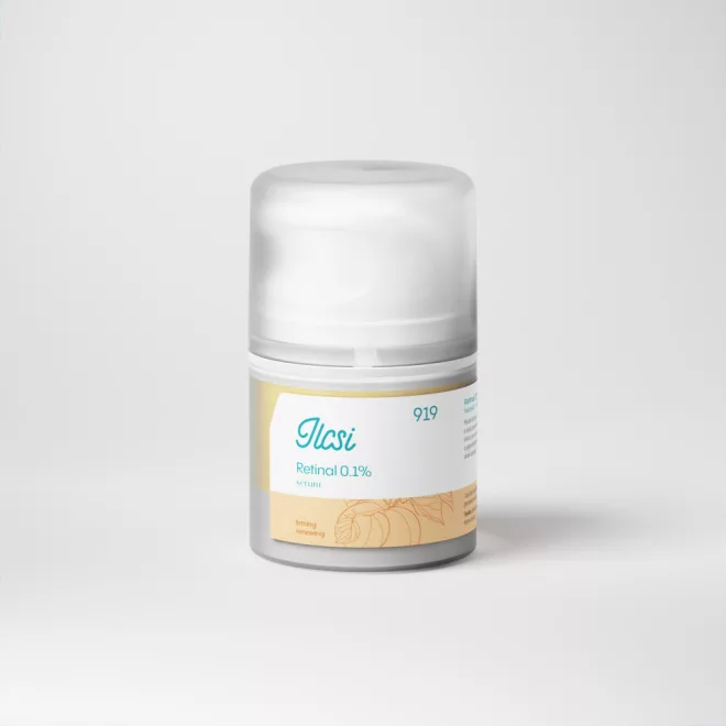 Ilcsi Retinal 01% Szérum Anti-Aging Pigmentfolt Halványító és Aknékezelő Szérum Sárgabarackkal és Hialuronsavval 30ml (receptúra 919)