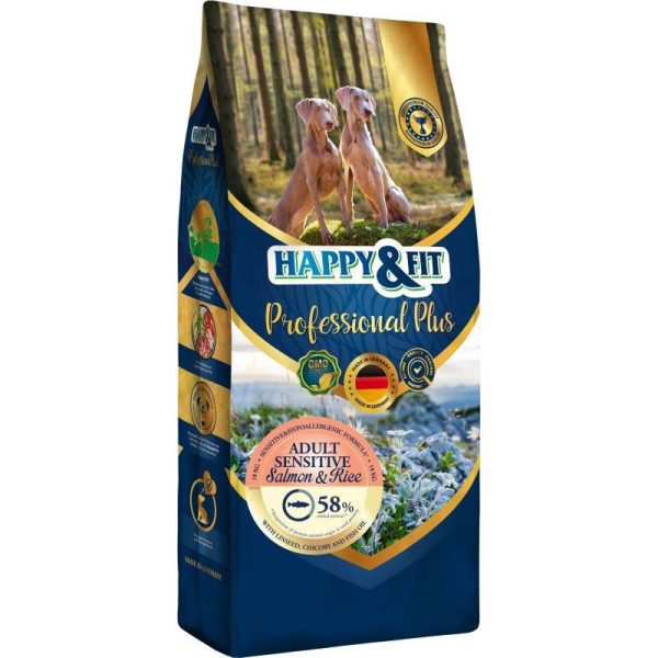 Happy & Fit Professional Plus Adult Sensitive Salmon és Rice (Lazac és Rízs) 18kg