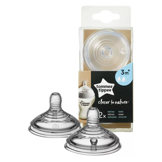 Tommee Tippee CTN Cumisüveg Cumi 2db Közepes Folyású BPA Mentes Szilikon Etetőcumi 3 Hónapos Kortól