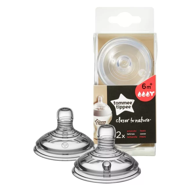 Tommee Tippee CTN Cumisüveg Cumi 2db Sűrű Ételekhez Y Vágású BPA Mentes Szilikon Etetőcumi 6 Hónapos Kortól