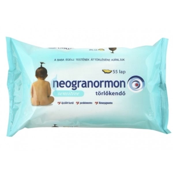 Neogranormon Baby Sensitive Illatanyagmentes Bőrsemleges pH Törlőkendő 55db