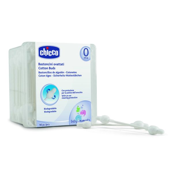 Chicco Fültisztító Pálca Biztonsági Tiszta Pamut Fehér Színben 90db