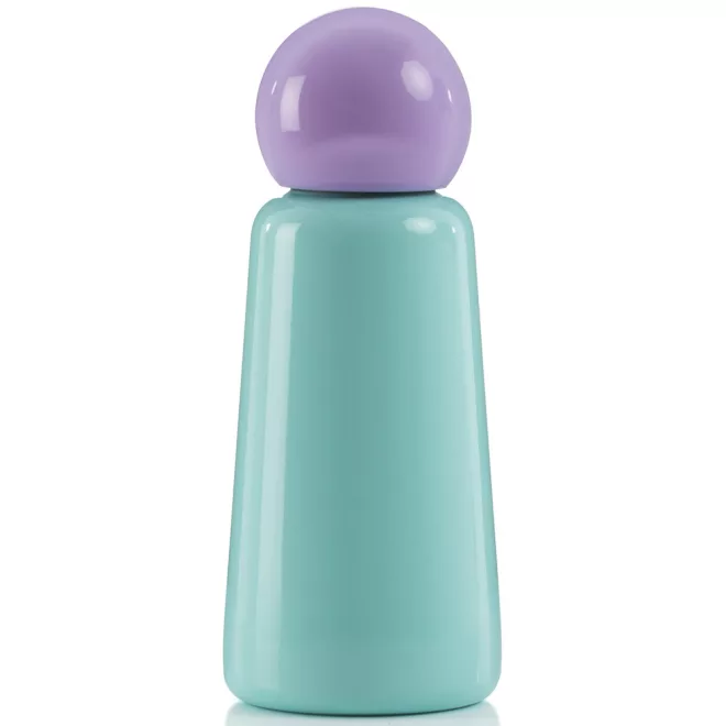 LUND Skittle Mini Acél Kulacs 300ml Menta/Lila - BPA Mentes, Duplafalú Hőszigetelés, 24 Órán Át Hidegen és 12 Órán Át Melegen Tartcs 300ML Menta/Lila