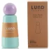 LUND Skittle Mini Acél Kulacs 300ml Menta/Lila - BPA Mentes, Duplafalú Hőszigetelés, 24 Órán Át Hidegen és 12 Órán Át Melegen Tartcs 300ML Menta/Lila