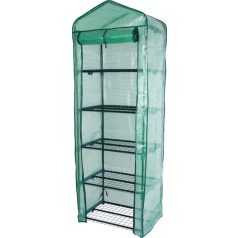   Strend Pro Garden Melegágy Greenhouse x085 69x49x200cm - 5 Polcos, UV-álló PE Fólia, Porszórt Fém Váz