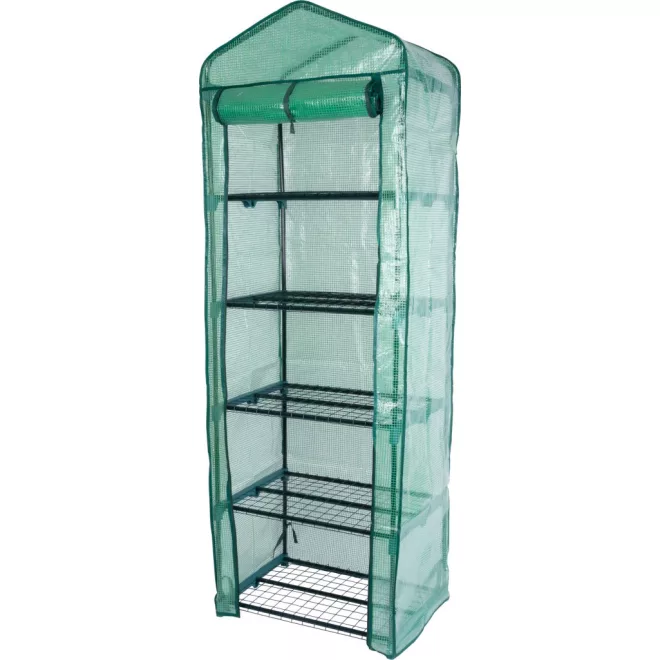 Strend Pro Garden Melegágy Greenhouse x085 69x49x200cm - 5 Polcos, UV-álló PE Fólia, Porszórt Fém Váz