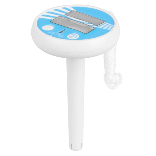 Strend Pro Poolx Digitális Medencehőmérő - Vízálló LCD Hőmérő Tavakhoz és Medencékhez, Celsius és Fahrenheit Kijelzéssel, Rögzítőzsinórral