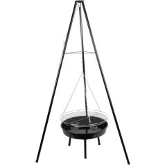   Strend Pro Grill Bavarian Állítható Magasságú Faszenes Grill 320-660-1500 mm - Praktikus, Strapabíró és Könnyen Szállítható Kerti Grill