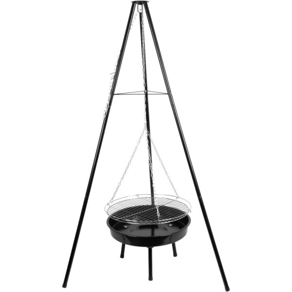 Strend Pro Grill Bavarian Állítható Magasságú Faszenes Grill 320-660-1500 mm - Praktikus, Strapabíró és Könnyen Szállítható Kerti Grill