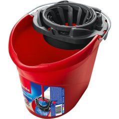   Vileda Supermocio Felmosó Vödör 10 Liter Csavarókosárral Piros Felmosóhoz Használható - Kényelmes Kicsavarás és Egyszerű Használat