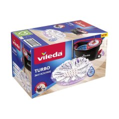   Vileda Turbo 3 az 1-ben Felmosó Szett Max. 125cm Teleszkópos Rúd Mikroszálas Pedálos Vödör 99% Baktériumeltávolítás Vízzel - Hatékony Felmosás minden Háztartásban