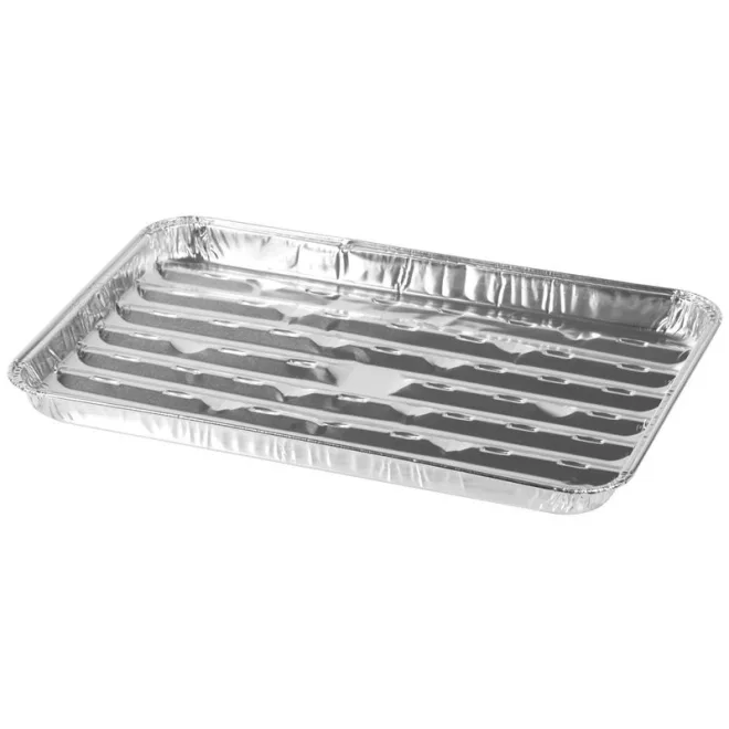 MagicHome Alumínium Sütőtálca 34x23x2.5cm - 3 darabos Szett, Praktikus és Egyszerhasználatos Konyhai Eszköz