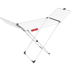   Vileda Extra Ruhaszárító 20 Méter Szárítási Terület Fehér x-Alakú Vázzal Lehajtható Kiegészítővel Kerekekkel és Biztonsági Zárral - Praktikus Szárítás és Helytakarékos Tárolás