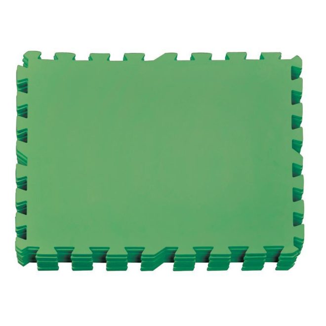 EVA Medence Szőnyeg 500x500x4mm Zöld - 9 db-os Csomag, Tartós és Csúszásmentes Alátét Medencékhez