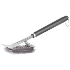   Strend Pro Grill Rozsdamentes Acél Kefe Kaparóval 42x10x7cm - Tartós és Hatékony Grillrács Tisztító Eszköz