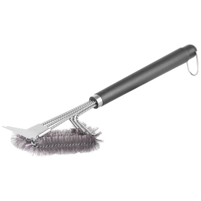 Strend Pro Grill Rozsdamentes Acél Kefe Kaparóval 42x10x7cm - Tartós és Hatékony Grillrács Tisztító Eszköz
