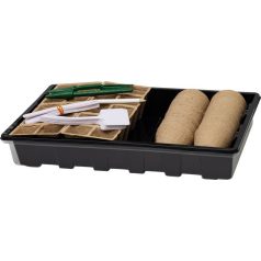   Strend Pro Garden Mini Melegágy Készlet 67db - 37.5x23x6cm, Fekete Palántanevelő Tálca Átlátszó Fedéllel