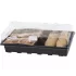 Strend Pro Garden Mini Melegágy Készlet 67db - 37.5x23x6cm, Fekete Palántanevelő Tálca Átlátszó Fedéllel