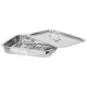 MagicHome Grill Sütőedény Grillráccsal és Fedővel 38x28x6cm - Rozsdamentes Acél, 350 °C-ig Hőálló, Mosogatógépben Mosható