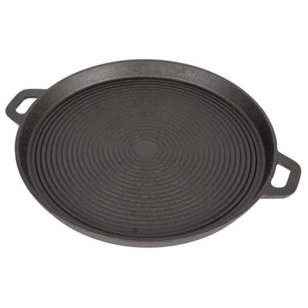 MagicHome Öntöttvas Kerek Grillezőlap 340x35mm - Tartós és Egyenletes Hőelosztású Grillfelület, Professzionális Konyhai Kiegészítő