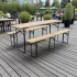 Strend Pro Dortmund Standard3 Sörpad Szett 175x45x75cm - Barna, Összecsukható Fém Lábakkal, Lakkozott Fa Felülettel, Kültéri Használatra