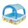 Bestway Coral Reef Felfújható Gyermekmedence Tetővel 147x147x122cm (52192) - Árnyékolós Pancsoló Vidám Korallzátony Mintával Kicsiknek Kerti Használatra