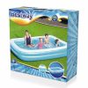 Bestway Family Felfújható Gyermekmedence 305x183x46cm (54150) - Extra Méretű Családi Pancsoló Erős PVC Falakkal és Kényelmes Leeresztő Szeleppel