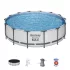 Bestway Steel Pro Max Csővázas Medence Szett 427x107cm - Önfeledt Kerti Pancsoláshoz és Családi Nyári Kikapcsolódáshoz (Bestway 56950)