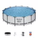 Bestway Steel Pro Max Csővázas Medence Szett 427x107cm - Önfeledt Kerti Pancsoláshoz és Családi Nyári Kikapcsolódáshoz (Bestway 56950)