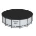 Bestway Medence Védőtakaró D4.88m Csővázas Kerek Medencéhez (58249) - Strapabíró UV-álló Fedés Lefolyónyílásokkal és Rögzítőzsinórral