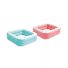   Intex Play Box Felfújható Gyermekmedence 86x86x25cm (57100) - Színes Mini Pancsoló Kicsiknek, Könnyen Használható Medence Otthonra vagy Kertbe