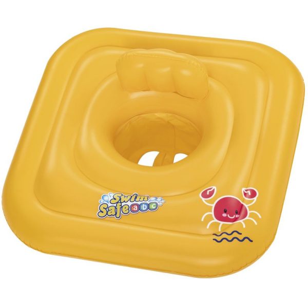 Bestway Baby Support Úszógumi 76cm (32050) - Felfújható Négyzet Alakú Bébiülés Medencébe, Biztonságos Vízi Játék Kisgyermekeknek