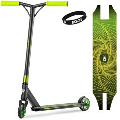   Soke Pro Kaszkadőr Roller Zöld - 85cm, 11cm 88A Pu Kerekek, ABEC-9 Csapágy, Krómacél Y Kormány, Hic Kompresszió, Flex Fender Fék