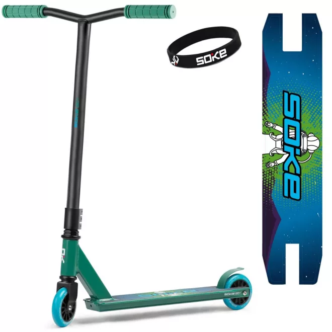 Soke Go! Kaszkadőr Roller Kék - 83cm, 10cm 88A Pu Kerekek, ABEC-9 Csapágy, Y Kormány, Flex Fender Fék, Tripla Alumínium Bilincs