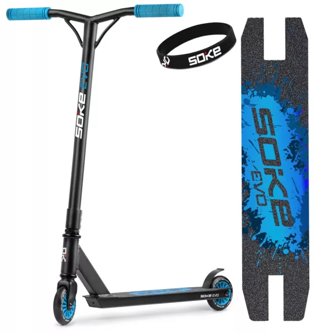 Soke Evo Klasszikus Roller Kék - 83cm, 10cm 88A Pu Kerekek, ABEC-9 Csapágy, Hic Kompresszió, Integrált Kormánycsapágy, Y Kormány, Maximum 100kg