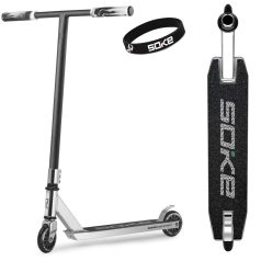   Soke Evo Street Kaszkadőr Roller Ezüst - 85cm, 10cm 88A Pu Kerekek, ABEC-9 Csapágy, 360°-Ban Forgó T-Kormány, Flex Fender Fék, Maximum 100kg