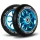 Soke Roller Kerék Szett 11cm - Kék, 2db, ABEC-9 Csapágy, 88A Keménység, Alumínium + PU, 0.8cm Tengely