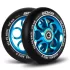 Soke Roller Kerék Szett 11cm - Kék, 2db, ABEC-9 Csapágy, 88A Keménység, Alumínium + PU, 0.8cm Tengely