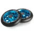 Soke Roller Kerék Szett 11cm - Kék, 2db, ABEC-9 Csapágy, 88A Keménység, Alumínium + PU, 0.8cm Tengely